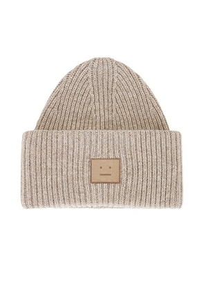 Acne Studios Pansy Face Beanie in Greige Melange - Beige. Size all.