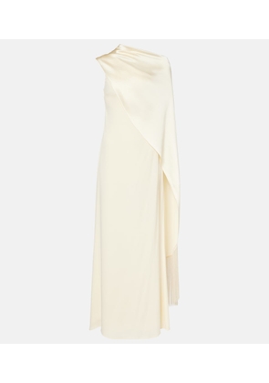 Taller Marmo Berenson caped crepe cady gown