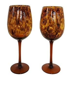 HueGah Home Amalfi Glassware Set Of Two in N/A - Brown. Size all.