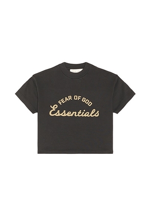 Fear of God ESSENTIALS Kids Training 90's Short Sleeve Tee in Faded Black - Black. Size 2/3 (also in 4/5, 6/7).