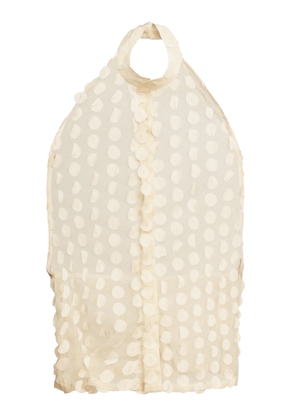 Orange Culture Halo Appliquéd Sheer Halter Top - Moda Operandi