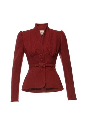 Lena Hoschek Love Letter Belted Wool Jacket - Moda Operandi
