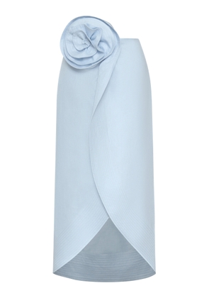 Andres Otalora Florada Floral-Embellished Linen Midi Skirt - Moda Operandi