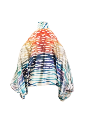 Silvia Tcherassi Safira Cold-Shoulder Stretch-Silk Top - Moda Operandi