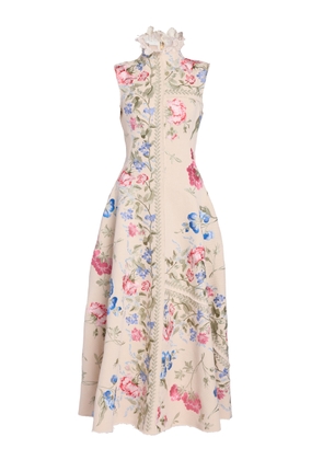 Erdem Embroidered Cotton-Twill Midi Dress - Moda Operandi