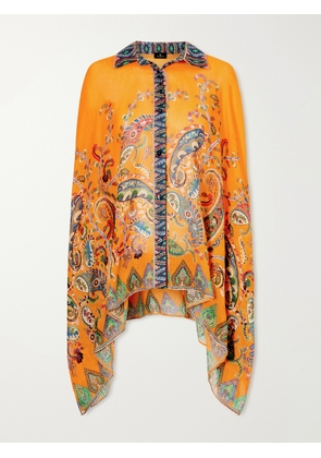 Etro - Printed Ramie Blouse - Orange - IT36,IT38,IT40,IT42,IT44,IT46,IT48,IT50