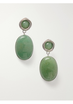 Jennifer Behr - Ruthie Silver-tone Aventurine Earrings - Green - One size