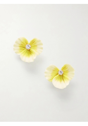 Jennifer Behr - Aleah Silver-tone Crystal Earrings - Yellow - One size