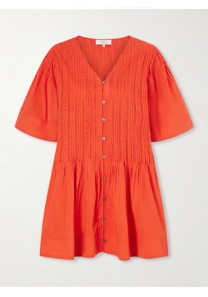 Sea - Alberte Cotton Mini Dress - Orange - xx small,x small,small,medium,large