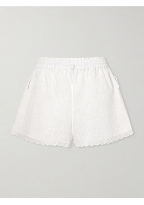 Cecilie Bahnsen - Embroidered Tulle Shorts - White - UK 6,UK 8,UK 10,UK 12,UK 14
