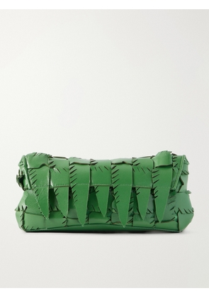 STAUD - Leaf Woven Leather Clutch Bag - Green - One size