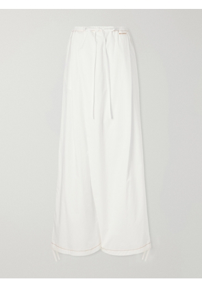 Marni - Pleated Cotton-poplin Mid-rise Wide-leg Pants - White - IT38,IT40,IT42,IT44,IT46