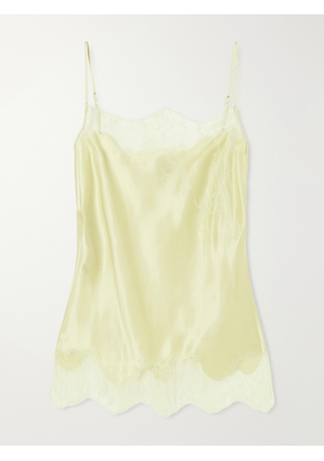 Carine Gilson - Lace-trimmed Silk-satin Camisole - Green - x small,small,medium,large,x large