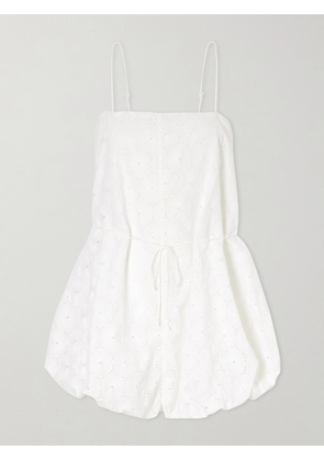 Faithfull - Rosella Belted Broderie Anglaise Playsuit - White - x small,small,medium,large,x large,xx large