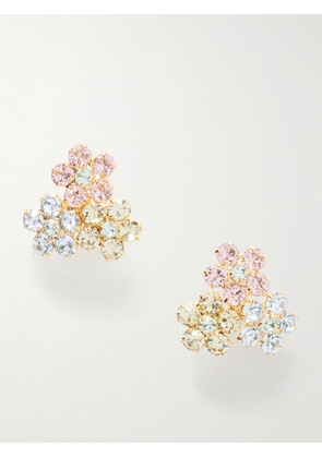 Jennifer Behr - Violet Silver-tone Swarovski Crystals Earrings - Multi - One size