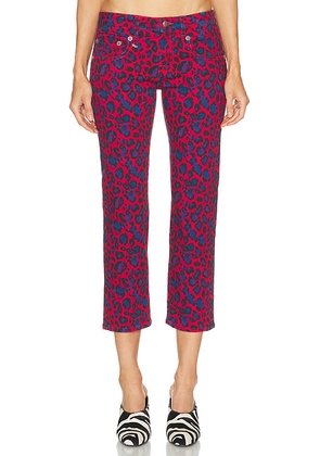 R13 Boy Straight Leg in Fuchsia Leopard - Fuchsia. Size 24 (also in 26, 27, 28, 29, 30).