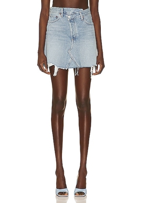 AGOLDE Criss Cross Skirt in Symbol - Denim-Light. Size 26 (also in ).