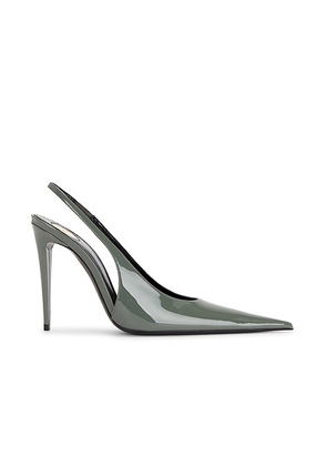 Saint Laurent Guermantes 110 Slingback Pump in Graphite - Teal. Size 39 (also in ).
