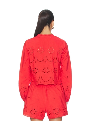 CAMI NYC Kalena Cotton Blouse in Red. Size XXS. Also in XS, S.