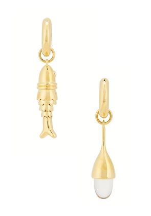 Eliou Costa Earrings in Metallic Gold.