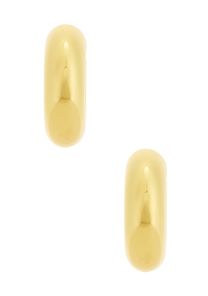 Eliou Jumbo Devon Hoop Earrings in Metallic Gold.