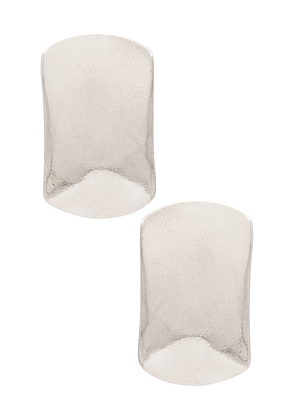 joolz by Martha Calvo X Revolve Rectangle Drop Earring in Metallic Silver.