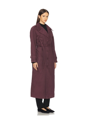 Icon Denim Snow Trench Coat in Wine. Size M. Also in S, L, XL.