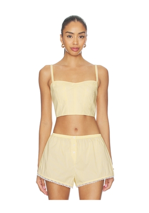 Good American Poplin Buster Cami Top in Lemon. Size XS. Also in S, M, L, XL, 1X.