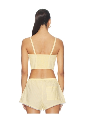 Good American Poplin Buster Cami Top in Lemon. Size XS. Also in S, M, L, XL, 1X.