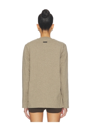 Fear of God ESSENTIALS Classic Long Sleeve Tee in Taupe. Size XS. Also in S, M.