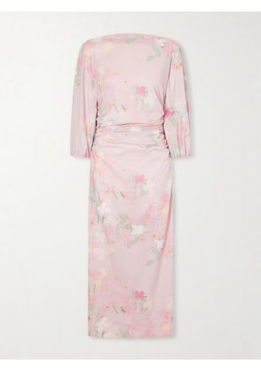 BERNADETTE - Ezra Floral-print Cotton-blend Midi Dress - Pink - FR 32,FR 34,FR 36,FR 38,FR 40,FR 42,FR 44,FR 46