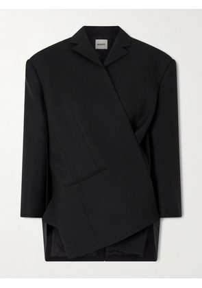 KHAITE - Palto Wool And Silk-blend Cady Blazer - Black - US0,US2,US4