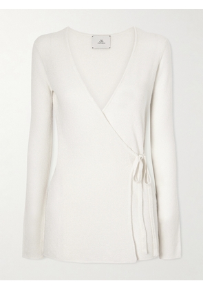 The Elder Statesman - Pebble Beth Cashmere And Silk-blend Wrap Cardigan - Neutrals - x small,small,medium,large