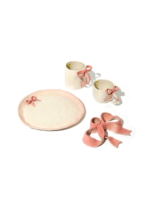 Noon & Moon BowKnot Dinner Plate in Pink.