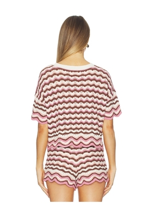 LSPACE Sunchaser Top in Brown, Pink. Size S. Also in XS, M, L, XL.