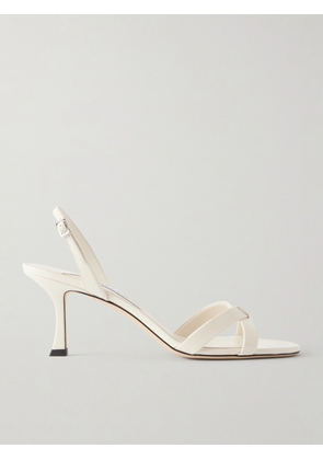 Jimmy Choo - Elsy 70 Leather Slingback Sandals - Neutrals - IT35,IT36,IT36.5,IT37,IT37.5,IT38,IT38.5,IT39,IT39.5,IT40,IT40.5,IT41,IT41.5,IT42,IT43