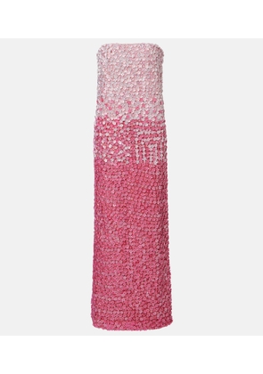 La Fuori Floral sequined silk gown