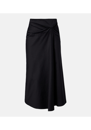 Max Mara Paggi gathered cotton-blend midi skirt