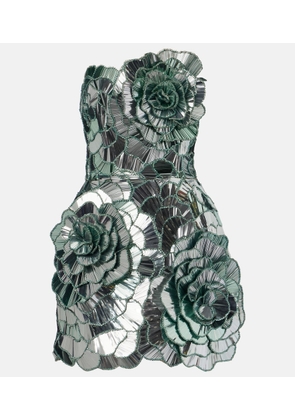Oscar de la Renta Sequined bustier dress