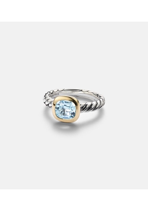 David Yurman DY MercerÂ® sterling silver and 18kt gold ring with topaz