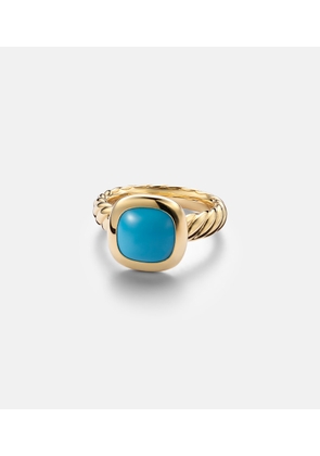 David Yurman DY MercerÂ® 18kt gold ring with turquoise