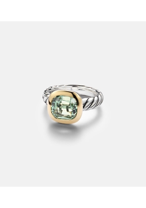 David Yurman DY MercerÂ® sterling silver and 18kt gold ring with prasiolite