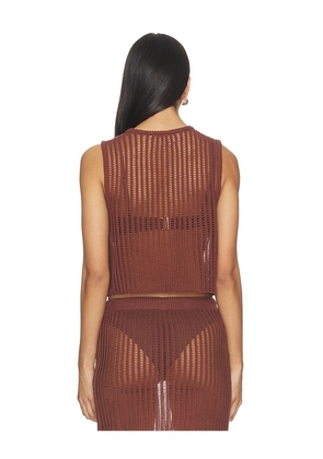 LSPACE Sander Top in Brown. Size S. Also in XS, M, L, XL.