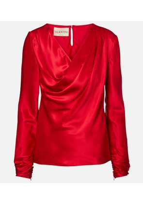 Valentino Draped silk satin top