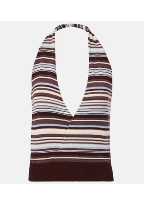 Aya Muse Knitted striped halterneck top