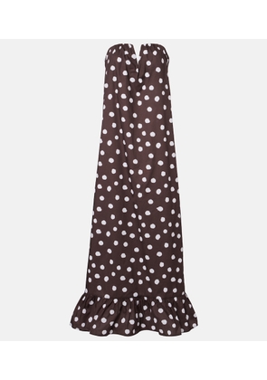 Adriana Degreas Polka-dot cotton-blend maxi dress
