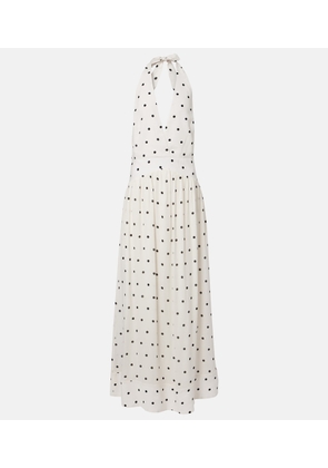 Adriana Degreas Polka-dot halterneck maxi dress