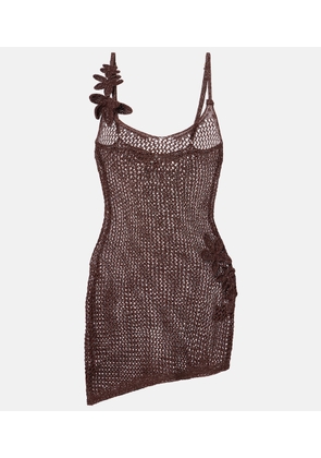 Bananhot Maris open-knit lame minidress