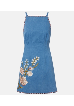 Veronica Beard Chester floral denim minidress