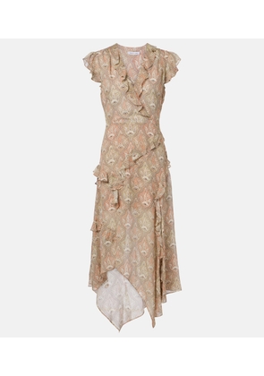 Veronica Beard Avenel printed ruffled silk midi dress
